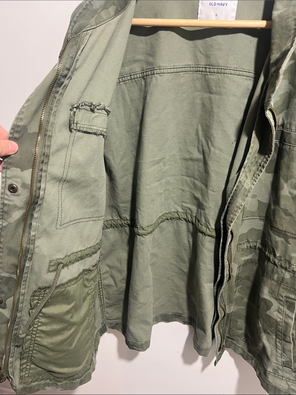 Old Navy Olive Green Camo Utility Jacket Size XL - Picture 5 of 6